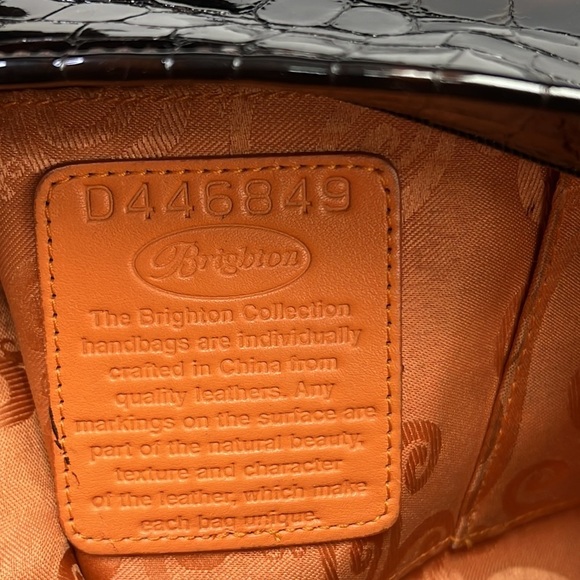 Brighton CHER Croc Patent Leather Shoulder Bag with Duster/Storage Bag D446849 - Picture 10 of 11